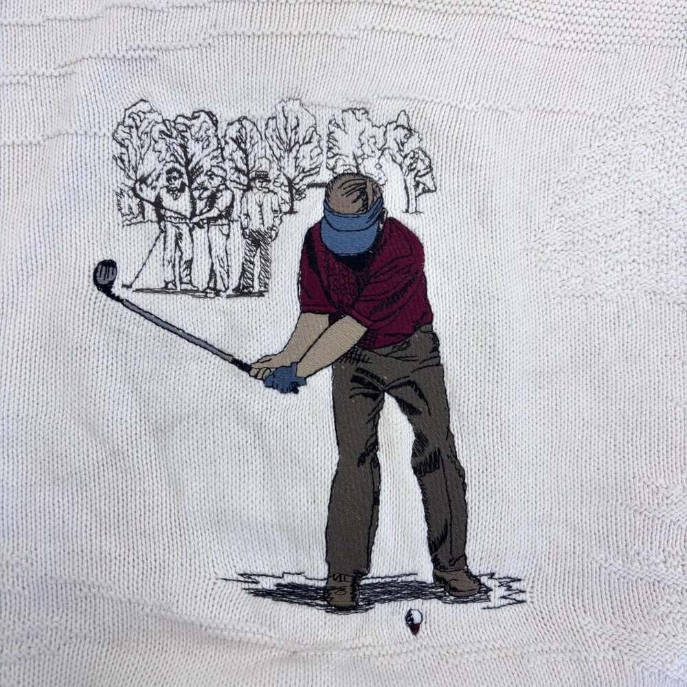 Vintage Shenandoah Golf Knit Sweater Cream Medium